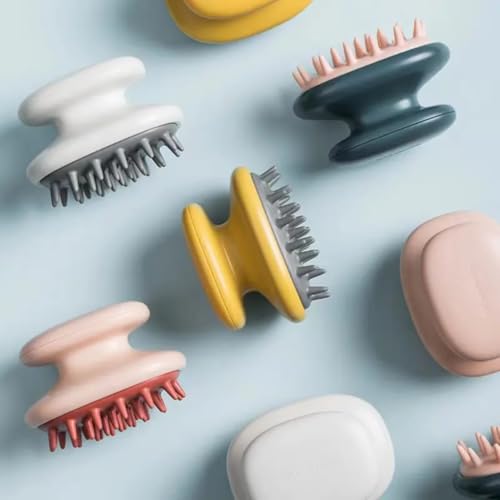 Image of ovo Baby Hair & Scalp Massager Brush with Oil /Shampoo Compartment & Soft Silicone Bristles | Head Massager for Scalp Massage | Hair Massager for Hair Growth | Dandruff Removal Tool for Men & Women (sunshine yellow) (Sunshine Yellow)