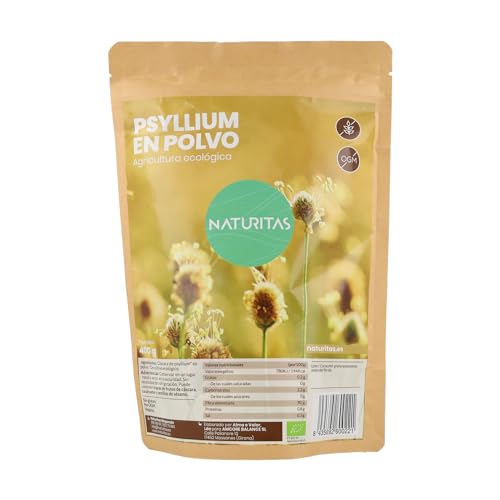 Psyllium en Polvo Bio 400 g Naturitas Essentials | Ayuda a la digestión | Se puede añadir en zumos, agua y bebidas | Vegan | Sin gluten