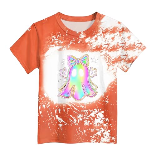 Toddler Boys Girls Halloween Shirt Ghost T-Shirts Short Sleeve Tees Tops Printed Cute Tops Casual Loose Fit Shirts2