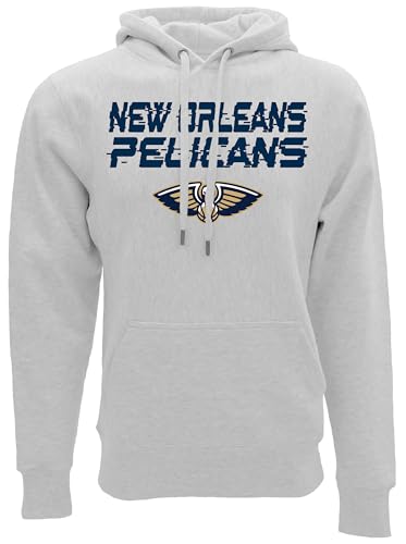 Blue 84 New Orleans Pelicans NBA Officially Licensed Hooded Sweatshirt Heavyweight, Large Ash Heather