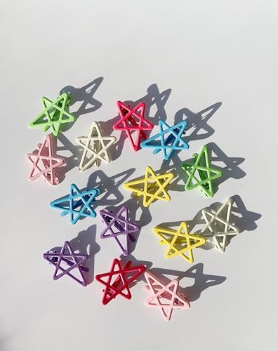 Lemeilleur 14 peças de grampos de cabelo fofos em forma de estrela de metal, presilhas de cabelo ant