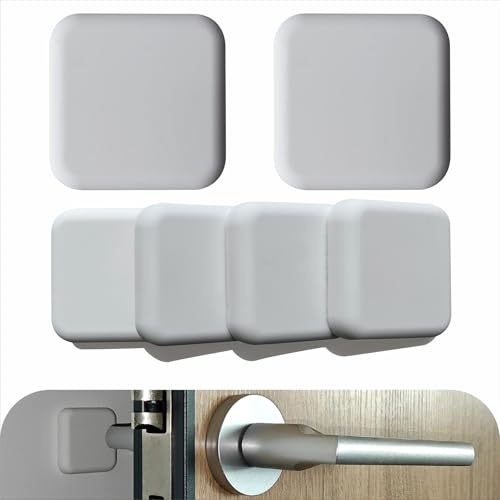 Tapón cuadrado para puerta (6 piezas, color blanco) almohadillas protectoras de silicona adecuadas para pomos de puerta, puertas de refrigerador, asientos de inodoro