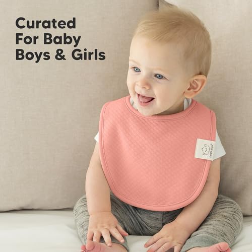 Image of KeaBabies 8-Pack Baby Bibs for Drooling and Teething, Soft (Muted Pastel) | Organic Quilted Cotton Cloth Drool Bibs for Baby Girl, Boy, Toddler, Newborn, Infant, Soft & Super Absorbent