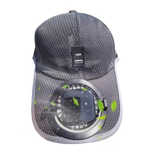 Nudorpn Sombrero con Ventilador Solar, Bloqueador Solar con Visera Extendida y Ventilador Solar - UV Ajustable Protección para Senderismo, Ciclismo, Montañismo, Golf y, Negro , Siehe Beschreibung