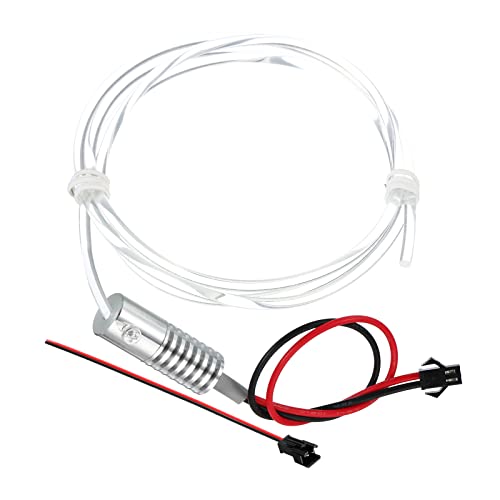 Image of PATIKIL 4mm 1m PMMA Side Glow Fiber Optic Cable Kit, with LED Aluminum Illuminator 12V 1.5W Guide Light Source Decoration for Home DIY Lighting, Ice Blue