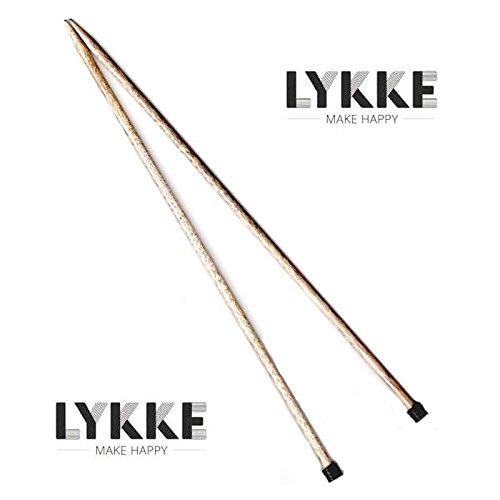 Lykke Geschenk Set mit geraden Stricknadeln in 25cm oder 35cm Länge (35cm/14 - schwarz)