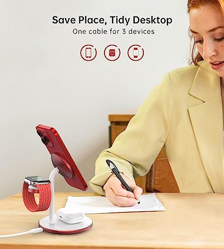 Image of XooFly 3 in 1 Magnetic Wireless Charging Station for Apple Devices,15W