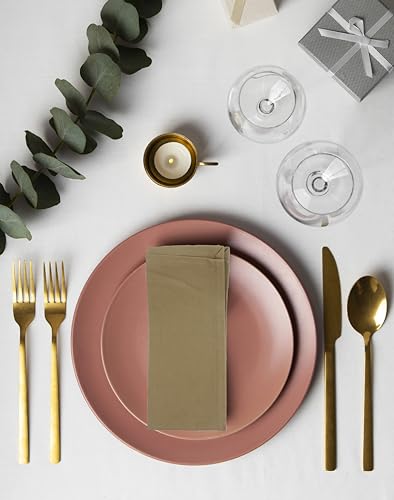 ACCENTHOME-Accent-Home-100-Cotton-Napkins-Delicate-Cloth-Napkins-for-Dinners-Parties-and-Weddings18-x-18-Inch-Set-of-12-Brown ACCENTHOME Accent Home 100 Cotton Napkins Delicate Cloth Napkins for Dinners Parties and Weddings18 x 18 Inch Set of 12 Brown