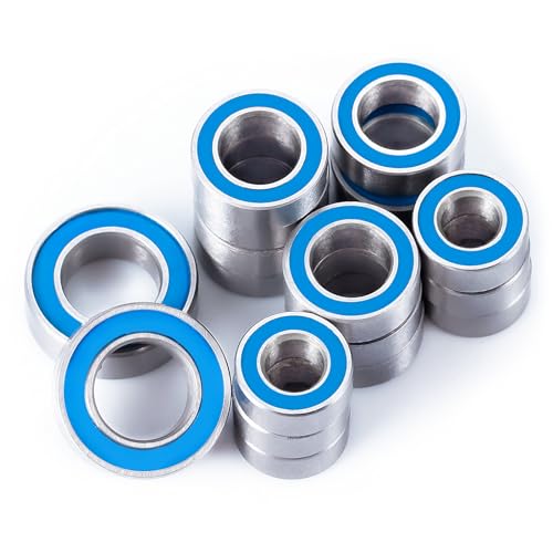 BRKRC Steel 18pcs Sealed Bearings for Losi 1/16 Mini-B Mini-T Off-Road RC Car Accessories Replacement Upgrade Part
