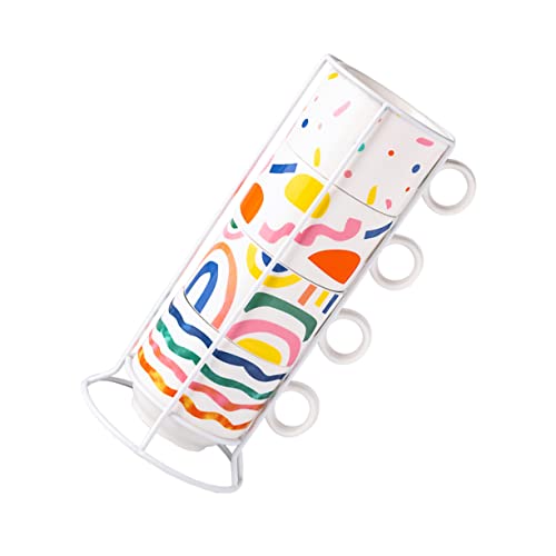 Tasses à café empilables avec support métallique pour bureau encombré - 2