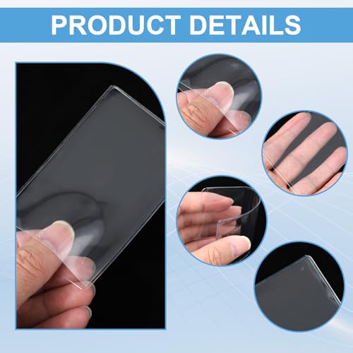 20 Pcs Plastic Credit Card Sleeves, Clear Waterproof Card Protector Sleeves Soft Plastic Card Holder for Medicare Social Business Ssn Debit and Id Cards (3.74 X 2.36 Inch, PVC Vertical)3