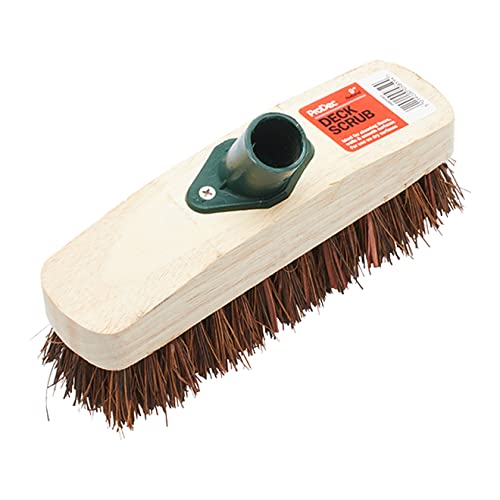 ProDec 9" Natural Palmyra Fibre Stiff Deck Scrub Brush Head, Brown - Image 2