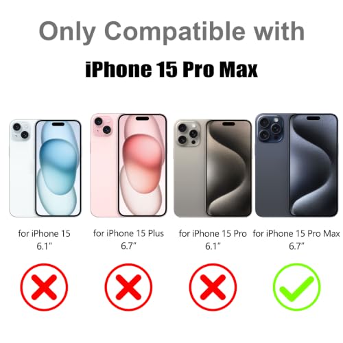 Image of Magnetic Case for iPhone 15 Pro Max [Compatible with Magsafe] [Cute Fashion Fluorescent Design] [1 Screen Protector] Slim Translucent Matte Case for iPhone 15 Pro Max 6.7 inch 2023, Purple