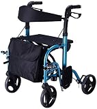 SnamicE Deambulatore Carrello della Spesa Carrello per Anziani Deambulatore Carrello per la Mobilità Carrello per Scooter Leggero Carrello Pieghevole con Sedile e Borsa