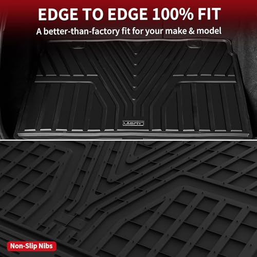 Image of LASFIT Cargo Liner for Honda CR-V 2023-2026 (Gasoline & Hybrid & e:FCEV) | All Weather Custom Fit Anti-Slip Pet Friendly Easy Clean TPE Trunk Mat (Upper Position), Cargo Only Black