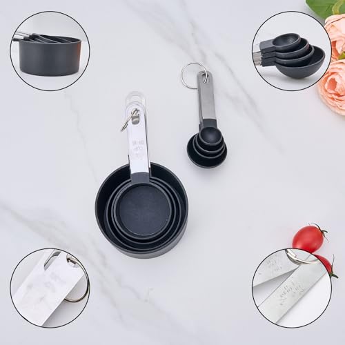 Set negro de tazas y cucharas medidoras 8 piezas miniatura 4