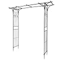 VINGLI Garden Arbor, Arch Archway for Wedding Ceremony Party, Steel Garden Trellis for Plant Climbing, Christmas Garden Decorations Pergola for Garden, Backyard, Lawn (Black)