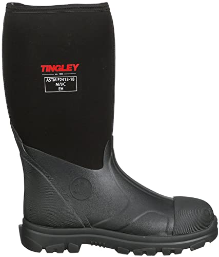 Tingley Badger 87251 Steel Toe Boot, Men's 9 / Women's 11, Black