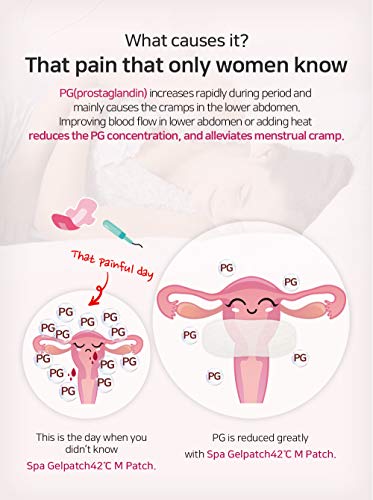 Spa Gelpatch 42 Degree Menstruation Patch For Cramp Relief And Pms, Disposable, Adhesive Heat Therapy Patches, Pack Of 5 Menstrual Heat Wraps, Menstrual Tummy & Back Pain Relief Patches #TOP2