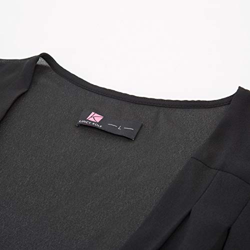 Lightweight Open Front Bolero Shrug For Women Shawl Chiffon Cropped Cardigan(2Xl,Black) #TOP6