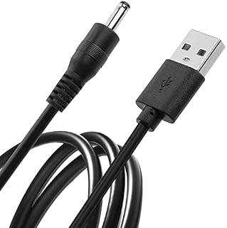 Replacement USB to DC 5V Power Cable 6.6FT/2M Type A to DC 3.5x1.35mm Barrel Jack Fast Charging Compatible with FOREO Luna Luna 2 Luna 3 Luxe Facial IRIS Eye Massager Mini Fan & Speakers