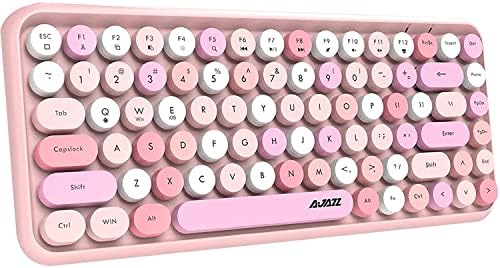 FELiCON ブルートゥースキーボード 308iワイヤレスキーボード コンパクトキーボード 軽量 Bluetoothキーボード タイプライター（ピンクミックス）