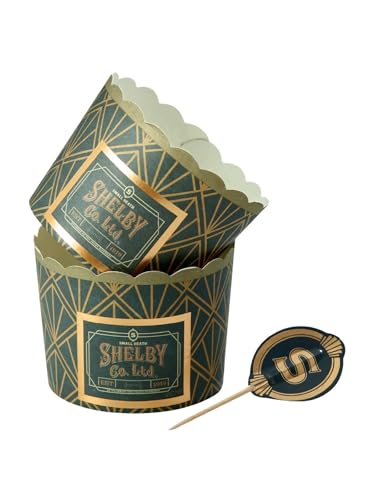 Smiffys Peaky Blinders Papeles para magdalenas/cupcakes y adornos x8