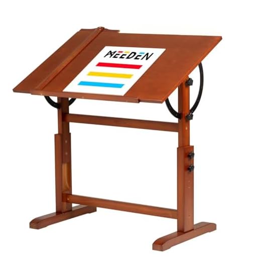 MEEDEN Mesa de Dibujo Madera,Mesa de Dibujo Artista con Tablero de Superficie Grande Inclinable y Ajustable en Altura,Mesa de Pintura Estudio,Escritorio Artesanía para Escribir,Trabajo Escritorio
