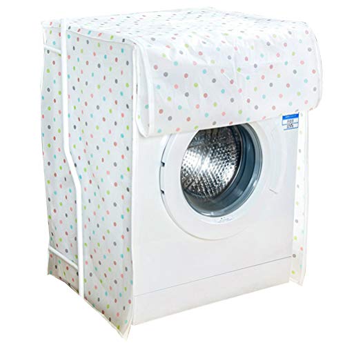 Vosarea Funda para Lavadora Carga Frontal Lavadoras Secadora Impermeable (Transparente, diseño de Lunares)
