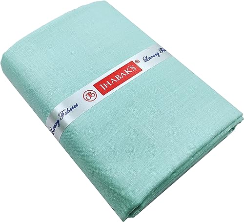 Image of JHABAK'S Unstitched Premium Cotton Blend Solid Shirt & Trouser Fabric - 2.25m Shirt Cloth - 1.30m Pant Piece (Pack of 2)