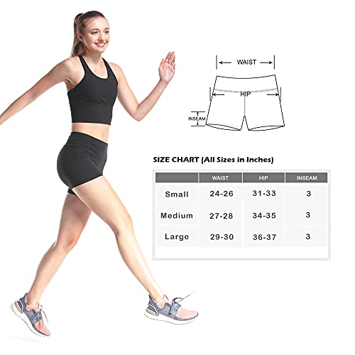 Valinna Women's Workout Yoga Athletic Running Dance Gym Shorts High Waist Cheerleader Volleyball Short Pants (Medium, 211-Black) #TOP5