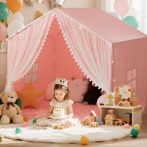 xiaowantong Large Kids Play Tent, 55.1in Length, Fits 3-4 Children,Indoor
