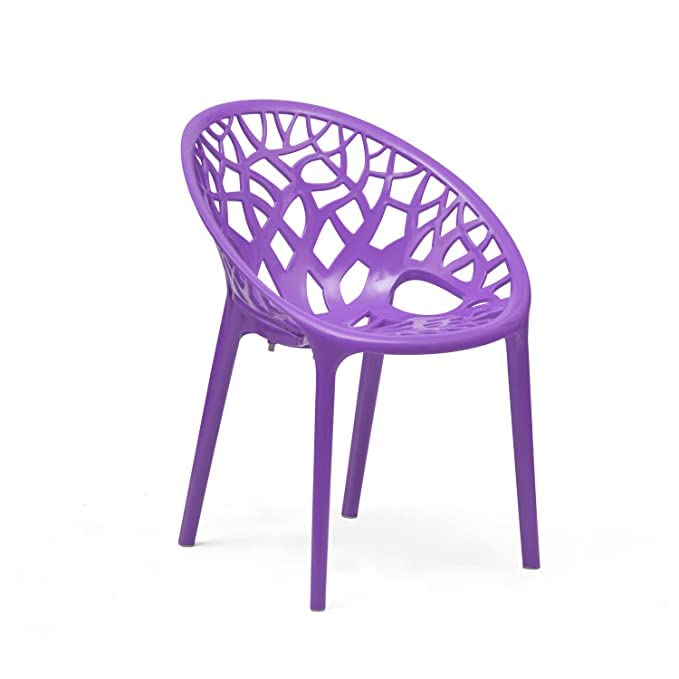 Image of SkyGlamour Crystal PP Oversized Designer Plastic Chair |Chair for Home, Living Room, Garden, Balcony,| Indoor&Outdoor Use | Color: Violet; Set of 1