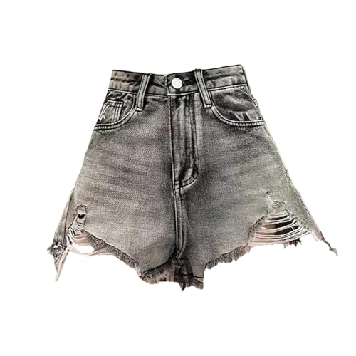 Short en jean troué femme mini pompon denim vintage cowboy