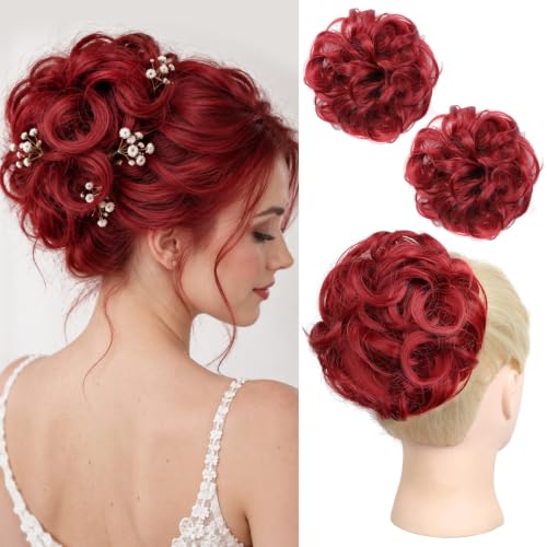 HOOJIH 2PCS Messy Hair Bun Hair Piece for Women Large Hair Bun Extensions