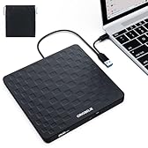 ORIGBELIE External CD DVD Drive for Laptop, USB 3.0 Type-C Ultra Slim 13mm DVD Player Portable CD DVD +/-RW Drive CD Burner Reader Writer Recorder for Desktop PC Windows 11/10/8/7 Linux Mac OS (Black)