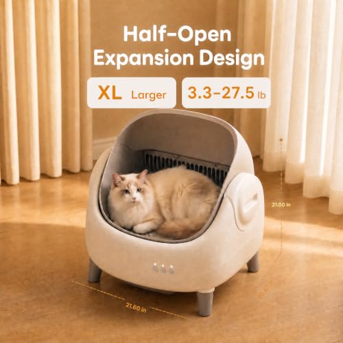 Self Cleaning Cat Litter Box, Open-Top Automatic Cat Litter Box with Large Waste Bin, Dual Safety Sensors, Easy Clean Pet Toilet for Multiple Cats - image 2