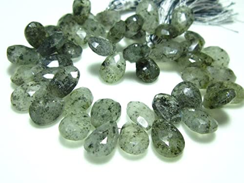 Quartz mousse facetté poire briolette LKBEADS 8x12mm pour fil perle