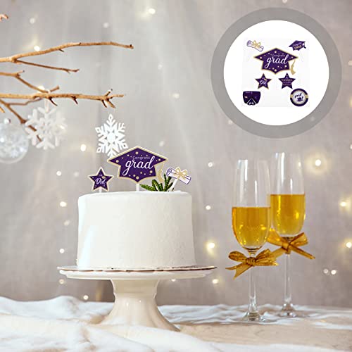 ABOOFAN 7pcs requintados decoração de bolo acrílico Toppers de sobremesa de bolo no último ano