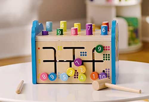 Pidoko Kids Baby Shark Toys - Montessori Hammering & Pounding Toys For Toddlers - First Birthday Gifts For Boys & Girls - Stem Wooden Toys For 1 Year Old Gifts - Baby Xylophone And Numbers Maze #TOP5