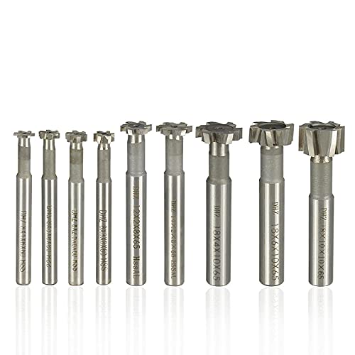 1pc T-Slot Milling Cutter CNC Router Bit 8-20mm HSS End Mill for Metal Working Keyway Tool Tungsten Carbide End Milling-10x1x6x65