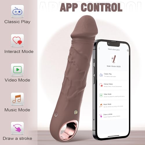 7-Inch-Realistic-Silicone-Dildos-Anrivelia-App-Control-G-Spot-Dildo-Vibrator-Tits-Clits-Clitoris-Vibrating-Flesh-Wand-with-10-Vibrating-Modes-for-Women-Adult-Sex-Toys-for-Female-Sex-Pleasure