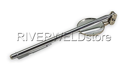RIVERWELD Verstellbarer Teleskop-Inspektionsspiegel Schwenkarm Taschenclip Werkzeuge einziehbarer Griff um 360 Grad drehbar