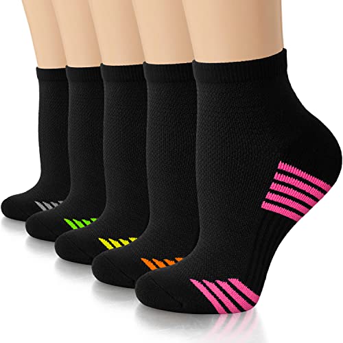 Image of 5 Pairs Copper Compression Socks for Women & Men - Ankle Plantar Fasciitis Arch Support Running Socks for Athletic