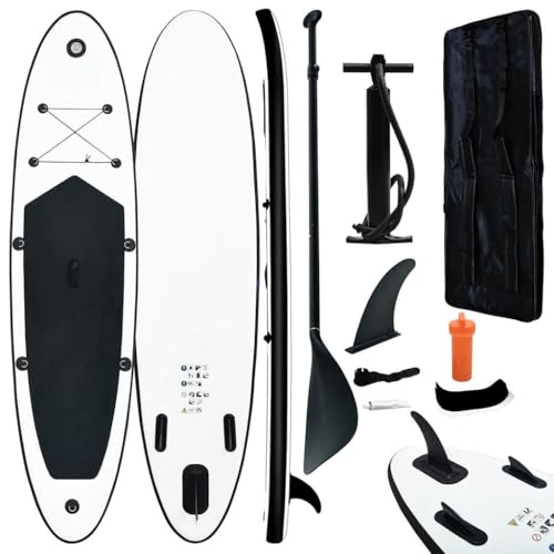 CHARMMA Inflatable Stand Up Paddleboard Set Black and White,Paddleboards-92728