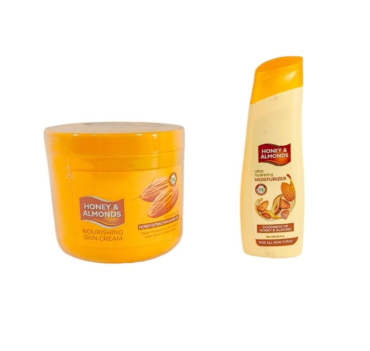 Nourishing Skin Cream, 800 ml, and Aloe vera Body Moisturizer, 100 ml (900 ml, Honey Almond)-picture-12