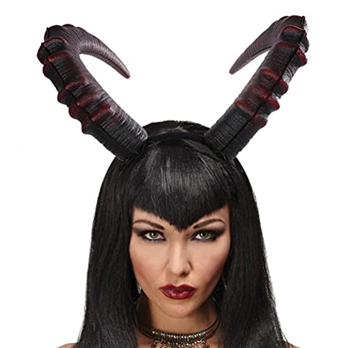 SOLUSTRE Halloween Dämon Hörner Stirnband OX Horn Gothic Steampunk Teufel Bull Hörner Kopfschmuck für Frauen Männer Mädchen Party Dekoration Cosplay Kostüm Verwenden