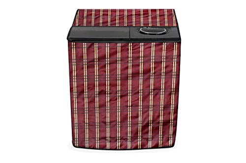 Image of Stylista Washing Machine Cover Compatible for Whirlpool 10.5 kg semi Automatic ACE 10.5 XL Plaid Red