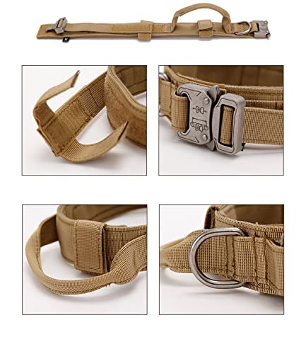 Adjustable Tactical Dog Collar with Control Handle, Made of Nylon, Padded, Metal Buckle, Collars for Medium Dogs Hunting - Image 3