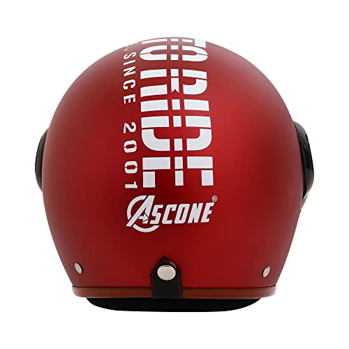 Image of ASCONE Polycarbonate Thump Open Face Helmet, ISI: 4151 Certified Two Wheeler Helmet, Matte Finish with Clear Visor